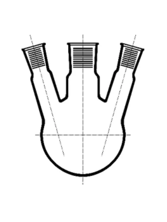 Kolba okrągłodenna trzyszyjna skośna 29/32-2x14/23