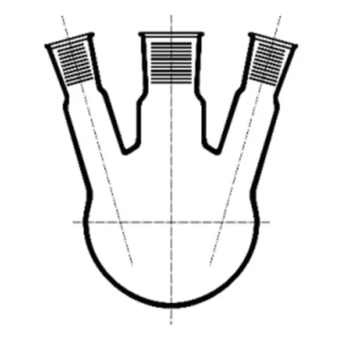 Kolba okrągłodenna trzyszyjna skośna 29/32-2x14/23